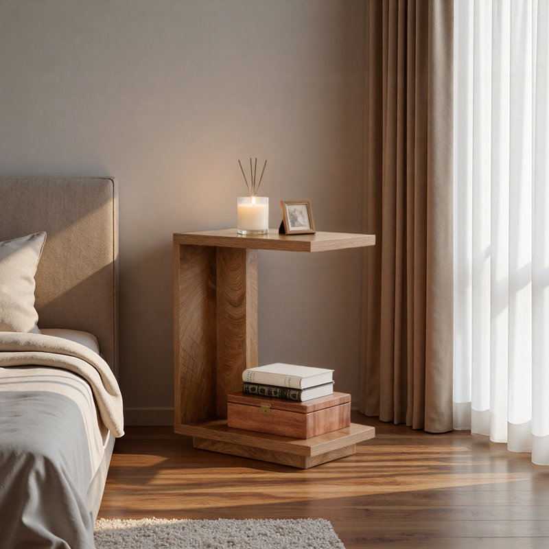 C-Shaped Bedside Table,Stylish Side Table