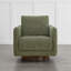 Fauteuil pivotant rembourré l 30 po avec base en bois Queensland Assiatou-1445559357