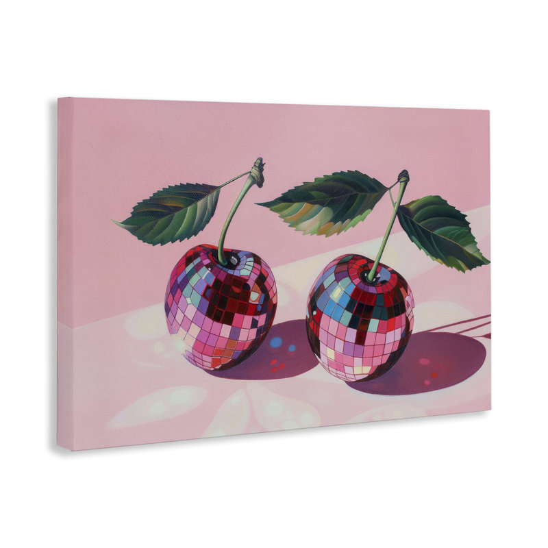 Disco Ball Cherry Pair Canvas, design by LSR Creative Studio, 20" H x 30" W