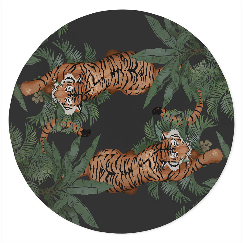 Rumble In the Jungle Outdoor Area Rug, Round 5'