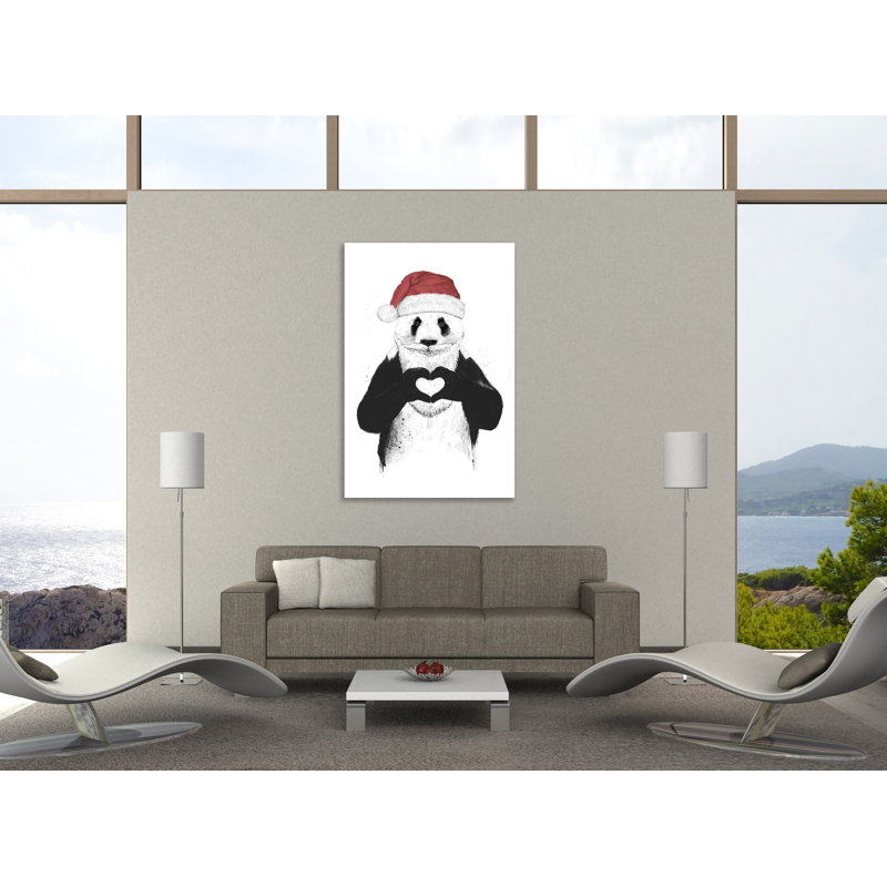 "Santapanda", toile tendue par Balazs Solti, H 24 po x l 16 po x P 1,5 po