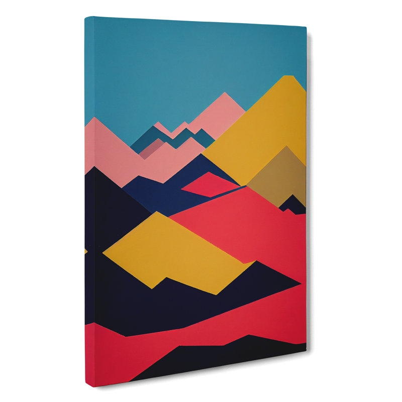 An Abstract Mountain Landscape No.1 - Wall Art, 50cm H x 35cm W x 3cm D, Wrapped Canvas
