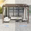 Pergola murale de terrasse avec toit en acier galvanisé incliné-113196379-119304846