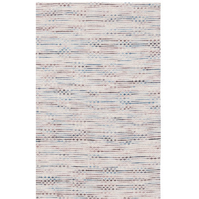 Tapis beige / bleu en laine / coton tissé à la main Laureldale