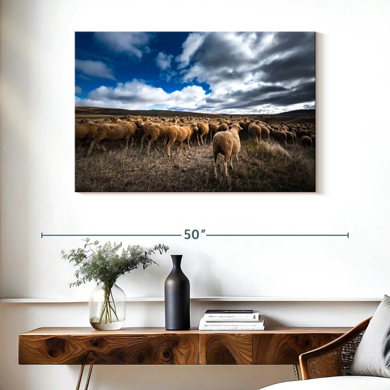Troupeau de moutons Brampt Soria, H 26 po x l 39 po