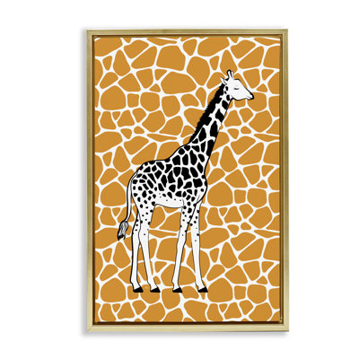 Toile flottante encadrée à motif de taches de girafe par Martina Pavlova