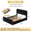 Lit tapissier avec 2 grands tiroirs de rangement en bois -1106980047-1106980044