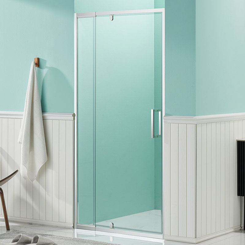 36'' W x 72'' H Clear Glass Pivot Shower Door with Chrome Frame