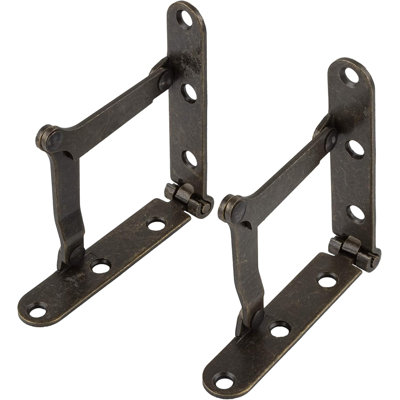 Plated Drop Front Desk Hinge | Pack Of 2 | 180 Degree Opening | Slant Top Desk Lid Hinges