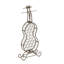 Organisateur de vin brun antique, charme rustique, forme de violoncelle, métal, espace pour la cuisine, porte-gobelets en or, design, économise de l'espace dans la maison, rangement