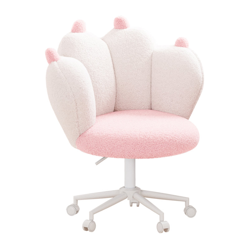 Office Chair, White/Pink