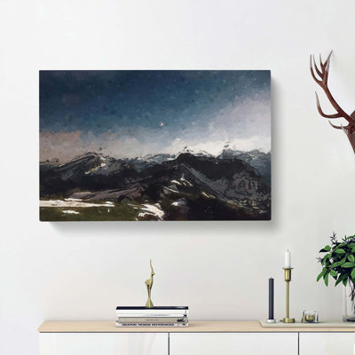 Stars Above The Mountains In Abstract - Wrapped Canvas