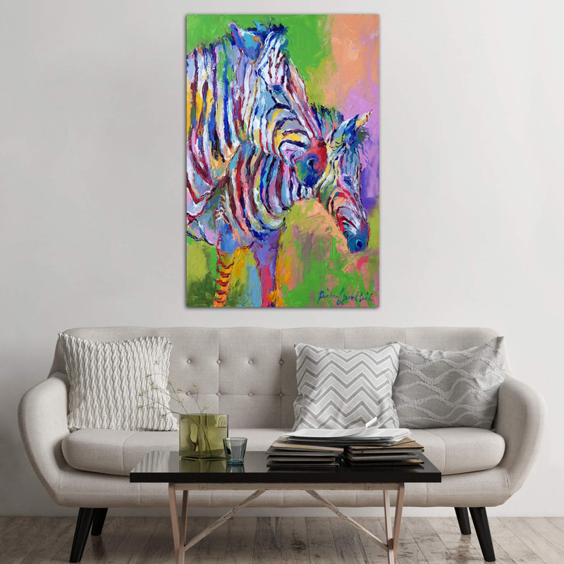 Zebra by Richard Wallich - Painting on Canvas, 66.04 cm H x 45.72 cm W x 1.91 cm D, No Frame