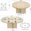 Table de salle à manger extensible ronde pour 4-6, table de cuisine ovale en bois 59 po