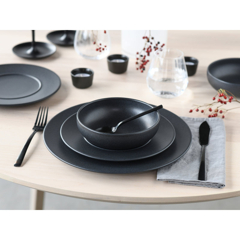 Unico black Stoneware Dinnerware Set Piece