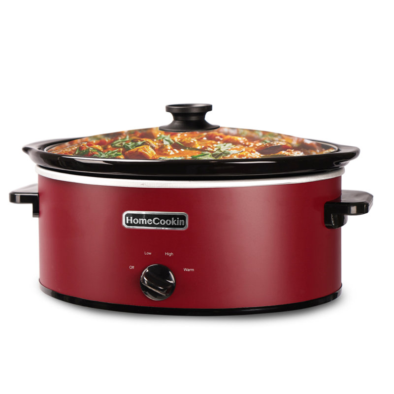 Mijoteuse ovale manuelle 6 pintes HomeCookin - rouge, 6 pte, Rouge
