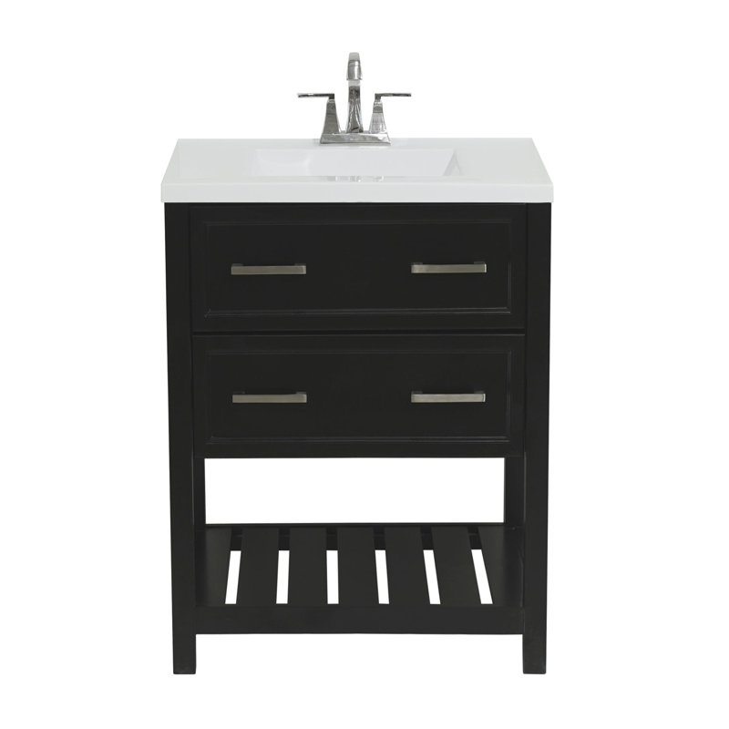 Meuble-lavabo de salle de bain simple 25 po milan, Espresso