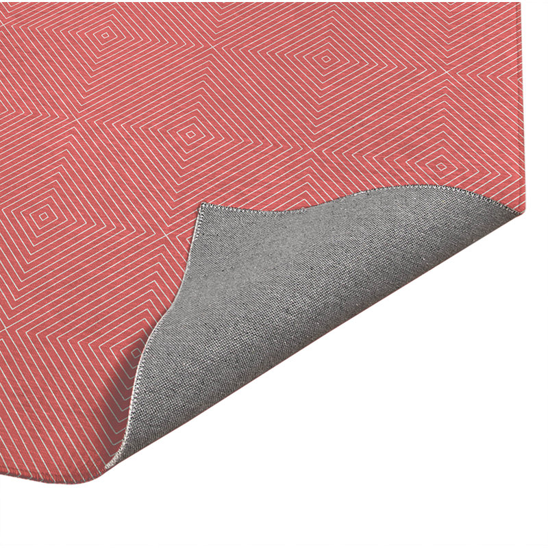 Eye Chev Low Profile Kitchen Mat, Dusty Rose, Rectangle 5' x 7'