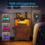 Ensemble de chambre à coucher 2 pièces Hartwell - Commode 7 tiroirs et 2 tables de chevet avec éclairage à DEL et prises de courant-294956504