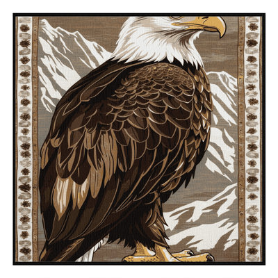 Washable Golden Eagle Wildlife Area Rug