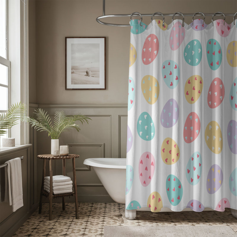 Rideau de douche 1 pièce Gentle Pâques, H 74 po x l 71 po