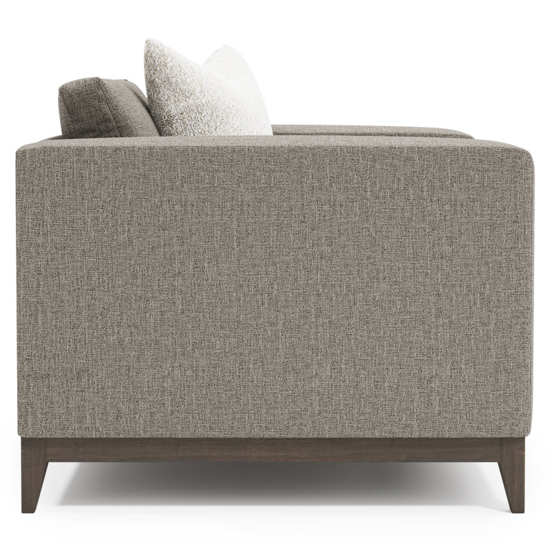 Noel 40" Wide Armchair, Brown Wood, Gray