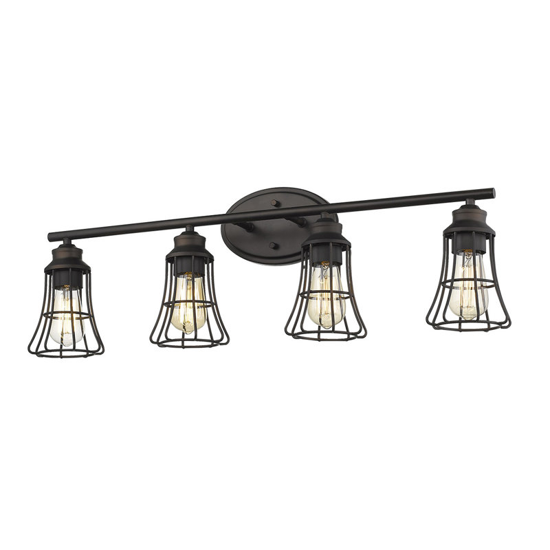 Éclairage pour meuble-lavabo 4 lumières Painesville, Bronze huilé