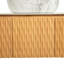 Meuble-lavabo 60 po, meuble-lavabo autoportant en contreplaqué avec 2 portes en bambou texturé et tablette ouverte, lavabo en céramique à motif marbré et plateau en pierre frittée blanc de Carrare, couleur grain de bois-334805964