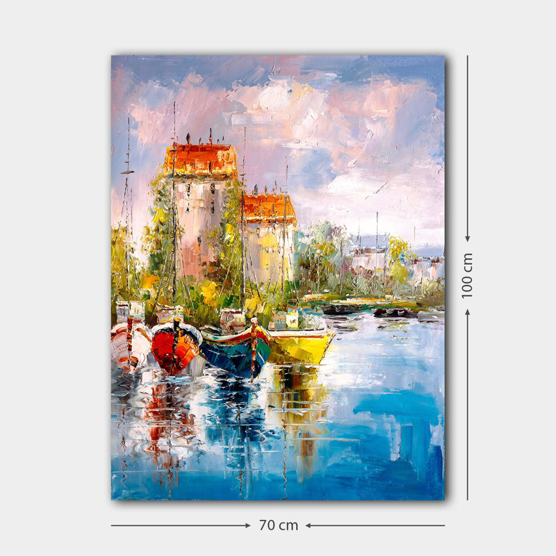 Superbe peinture sur toile décorative de 27,6 po x 39,4 po | 100% toile de coton, cadre 100% bois (épaisseur: 1,2 po) | Parfait pour le décor du salon et de la chambre à coucher, des couleurs vives et un design élégant