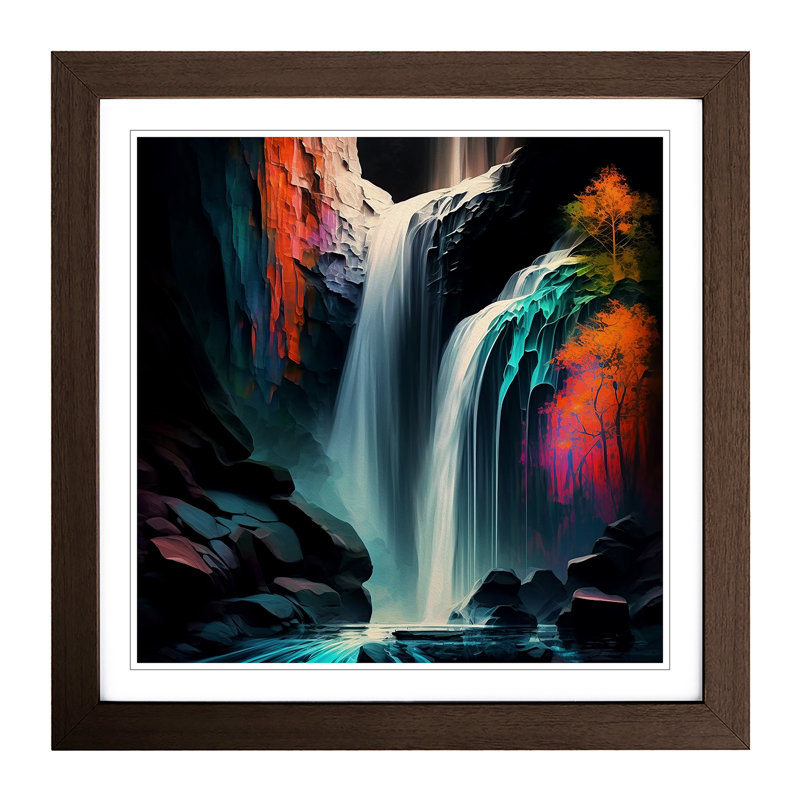 Waterfall - Framed Print, Walnut