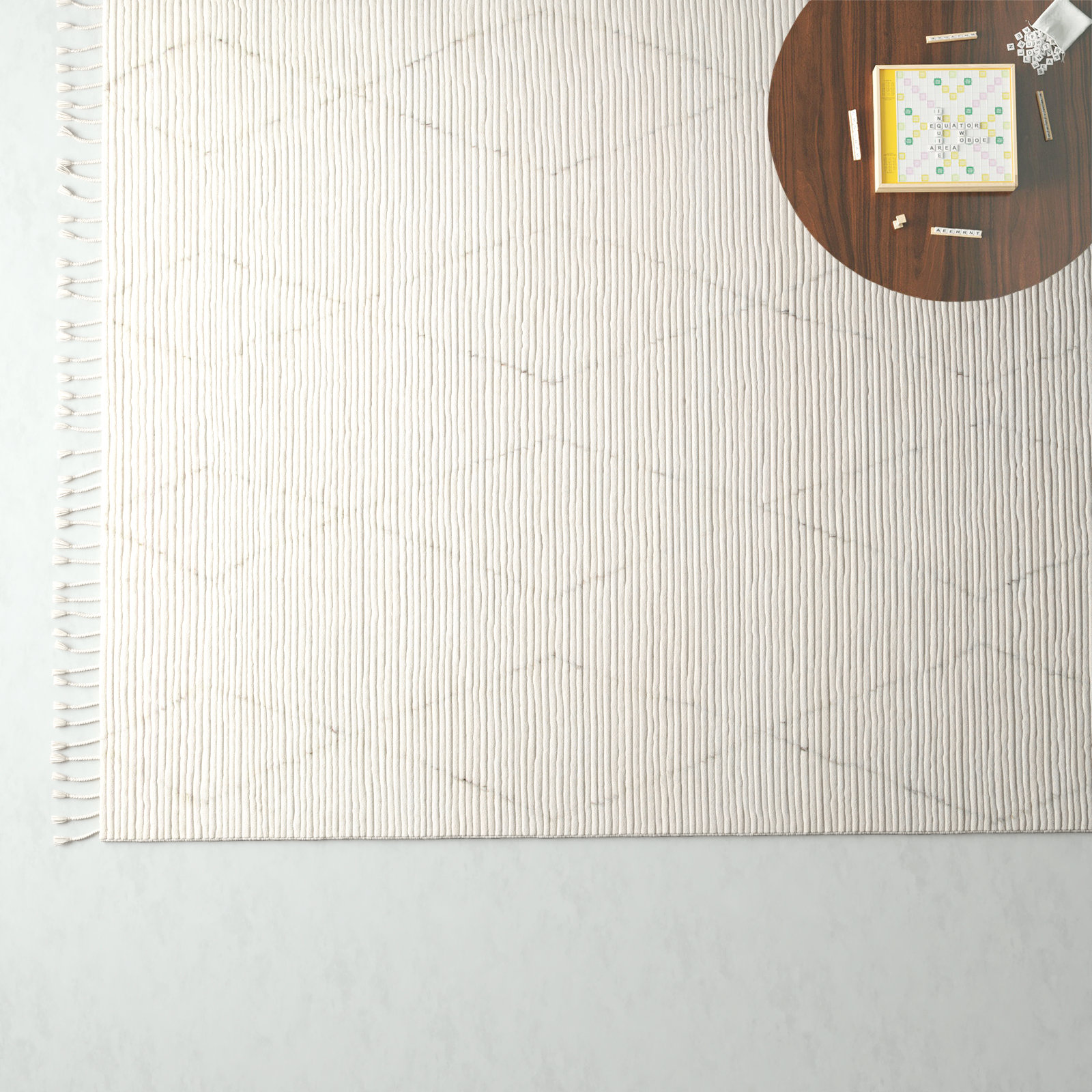 Talon Handmade Wool Cream Rug, Rectangle 10' x 14'