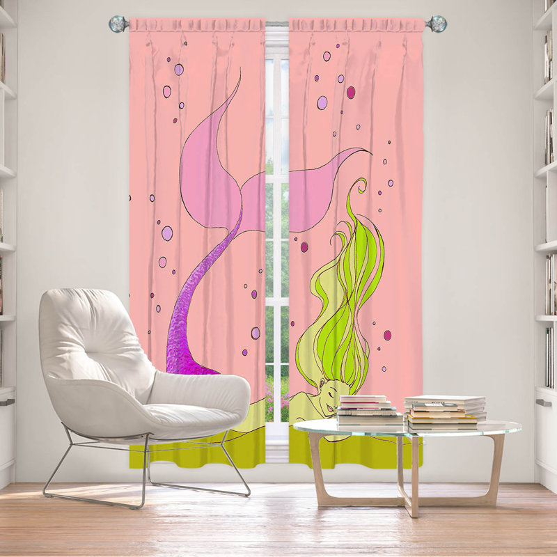 Room Darkening Curtain Pair, 20" W x 52" L, Aqua