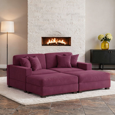 Canapé modulaire en velours côtelé