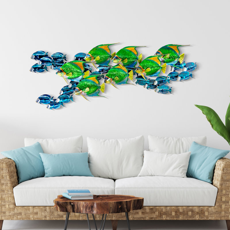 Angelfish School avec Tangs horizontal (acier inoxydable / laiton)