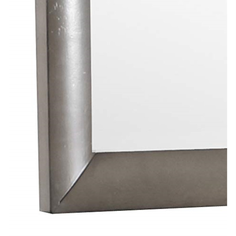 Marilla Solid And Engineered Wood Flat Wall Mirror, Gray