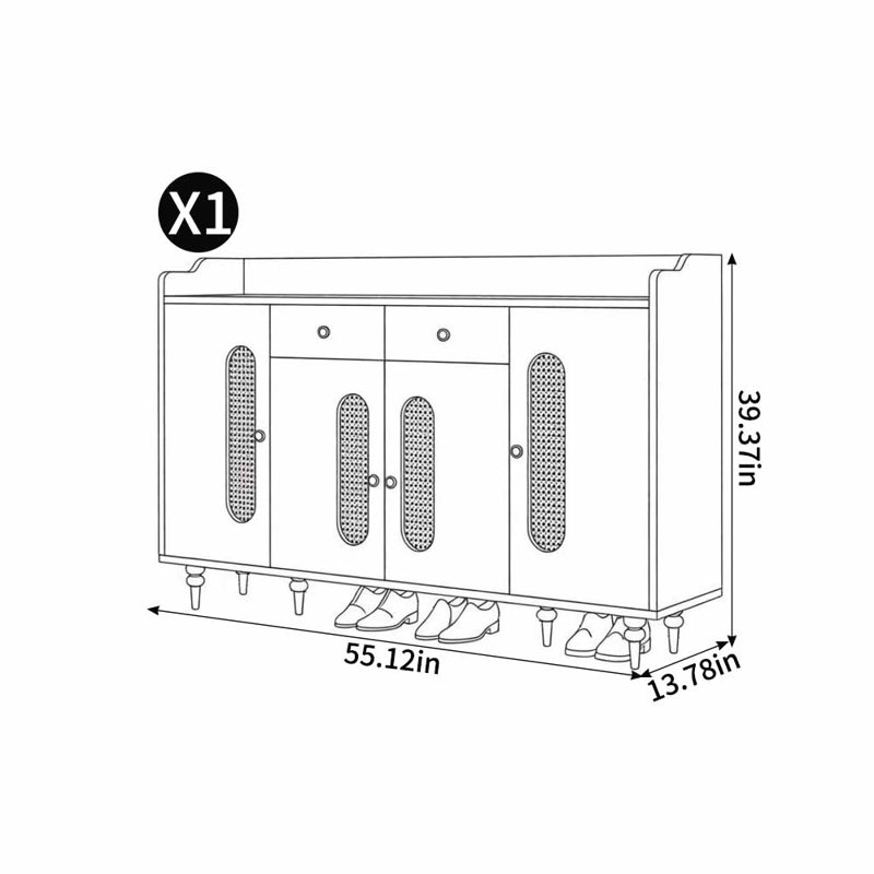 Wiltshire, H 39,37 po x l 55,12 po x P 13,78 po