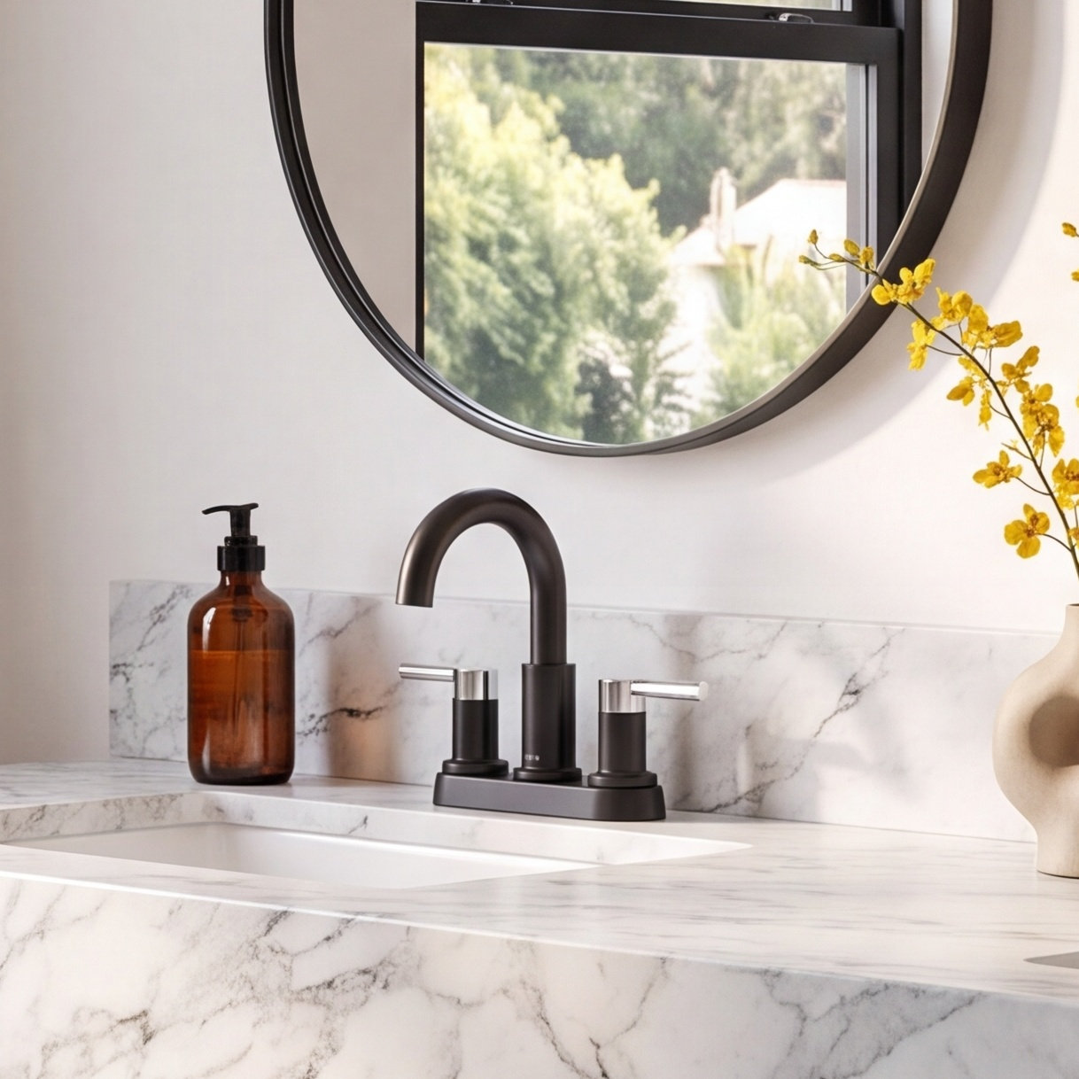 Nicoli Double-Handle Centerset Bathroom Faucet