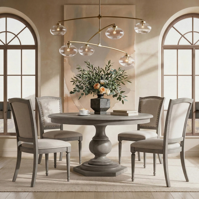 Ensemble de salle à manger à piédestal One Allium Way®, Gris