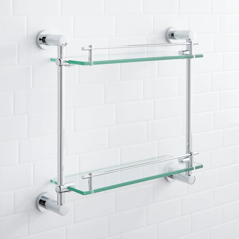 Ceeley Glass Accent Shelf, Chrome