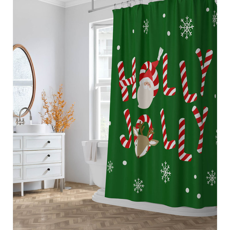 Rideau de douche Holly Jolly, Vert