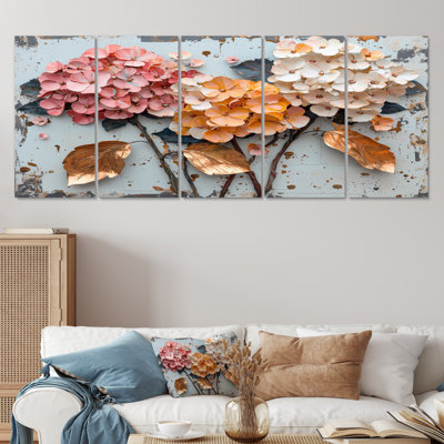Vibrant jardin d'hortensias I - art mural hortensia - décoration murale traditionnelle