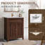 Meuble-lavabo 24 po en noyer avec lavabo en céramique à 2 portes-131634453