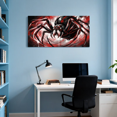 Animals Red Black Spider Art Canvas Print