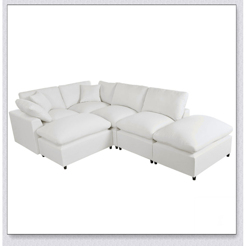 Grand canapé modulaire en forme de U avec repose-pieds amovible pour le salon