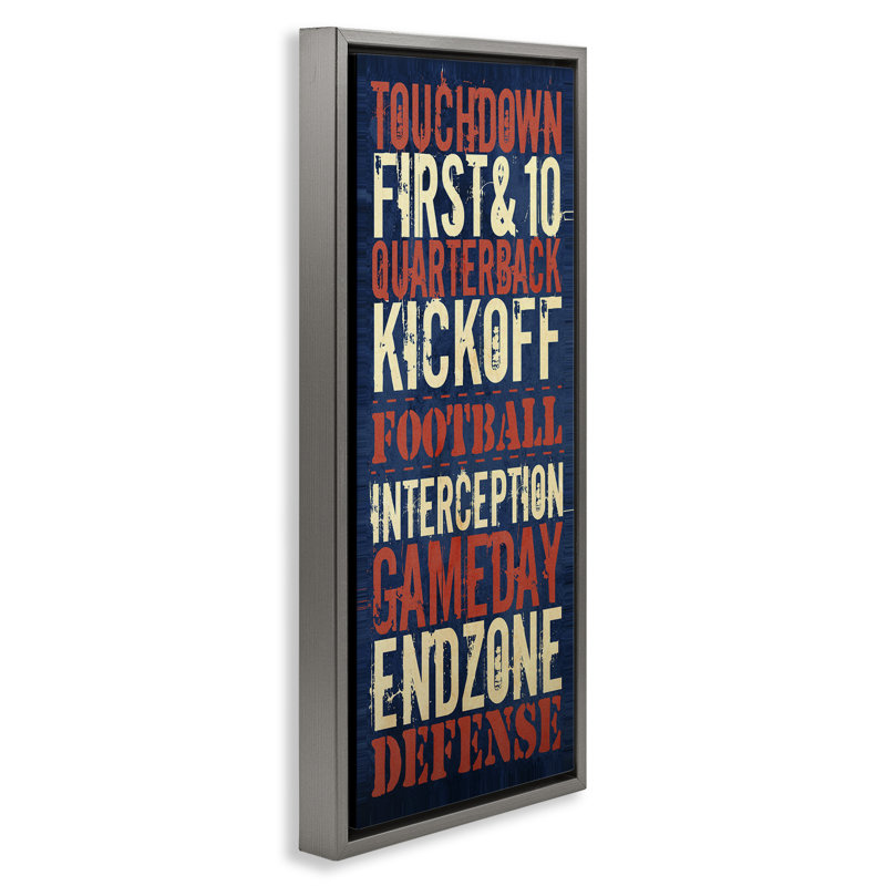 Expressions rustiques de football, Cadre flottant gris lustré, H 31 po x l 15 po