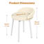 Mignonne chaise de coiffeuse avec cadre en or, fauteuil de maquillage avec dossier bas pour les petits espaces, tabouret de coiffeuse moderne en cuir Pu pour chambre à coucher, blanc