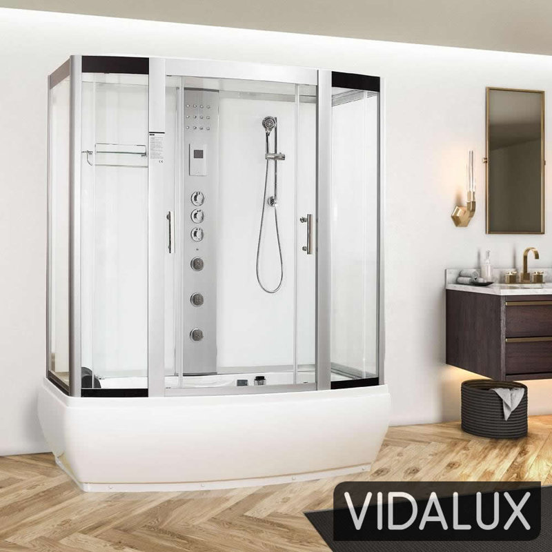 Vidalux Aegean 1700 Steam Shower Whirlpool 1700 x 900, White
