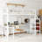 Full Size Metal Loft Bed with Desk & USB,LED lights -1742480366-1742480360