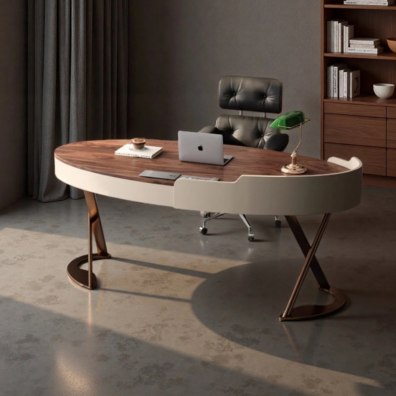 Bureau incurvé de luxe, H 29,53 po x l 55,12 po x P 20,47 po