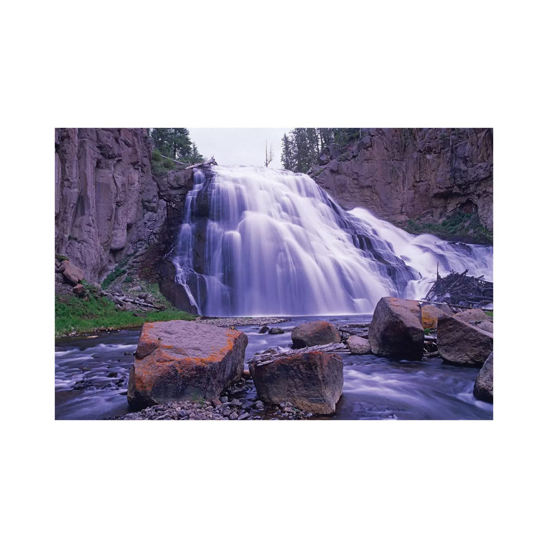 Gibbon Falls Cascading Into River, Yellowstone National Park, Wyoming by Tim Fitzharris - Wrapped Canvas Print